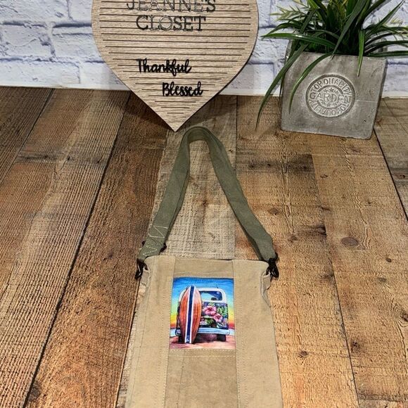 Vintage Addiction Purse/Bag Crossbody Summer Lovin Tent Recycled Military Tents - Picture 2 of 13